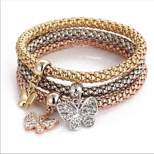 3-piece Charm Bracelet Bangle Set